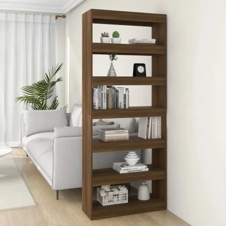 Estantería/divisor madera ingeniería marrón roble 80x30x198 cm by , Bookcases and shelves - Ref: Foro24-813628, Price: 98,39 ...