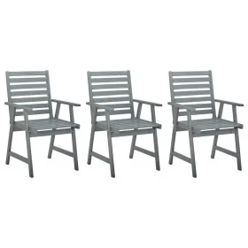 Sillas de comedor de jardín 3 uds madera maciza de acacia gris by , Garden chairs - Ref: Foro24-312416, Price: 255,78 €, Disc...