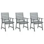 Sillas de comedor de jardín 3 uds madera maciza de acacia gris by , Garden chairs - Ref: Foro24-312416, Price: 255,78 €, Disc...