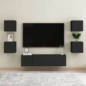 Set de muebles de salón TV 6 pzas madera de ingeniería negro von , TV-Möbel - Ref: Foro24-3078765, Preis: 160,72 €, Rabatt: %