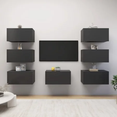 Muebles de salón 7 pzas madera ingeniería gris 30,5x30x60 cm von , TV-Möbel - Ref: Foro24-3078953, Preis: 228,98 €, Rabatt: %