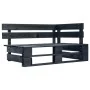 Sofá de palets 2 plazas cojines madera pino impregnada negro by , Garden sets - Ref: Foro24-3066659, Price: 212,17 €, Discoun...