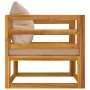 Sillón de jardín madera maciza acacia con cojines gris taupe by , Modular outdoor sofas - Ref: Foro24-360007, Price: 201,16 €...