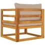 Sillón de jardín madera maciza acacia con cojines gris taupe by , Modular outdoor sofas - Ref: Foro24-360007, Price: 201,16 €...
