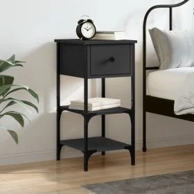 Mesita de noche madera de ingeniería negro 34x36x70 cm by , Nightstands - Ref: Foro24-825973, Price: 55,02 €, Discount: %