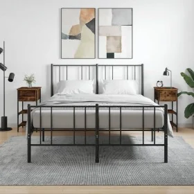 Mesitas noche 2 uds madera ingeniería roble ahumado 34x36x70 cm by , Nightstands - Ref: Foro24-825978, Price: 78,80 €, Discou...