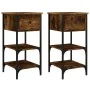 Mesitas noche 2 uds madera ingeniería roble ahumado 34x36x70 cm de , Mesitas de noche - Ref: Foro24-825978, Precio: 78,77 €, ...