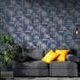 DUTCH WALLCOVERINGS Papel pintado árbol tropical azul marino y plata de , Papel pintado - Ref: Foro24-437420, Precio: 24,02 €...