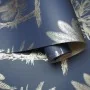 DUTCH WALLCOVERINGS Papel pintado árbol tropical azul marino y plata de , Papel pintado - Ref: Foro24-437420, Precio: 24,02 €...