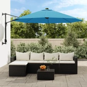 Sombrilla de pared con LED verde azul mar 290 cm by , Umbrellas - Ref: Foro24-362894, Price: 114,57 €, Discount: %