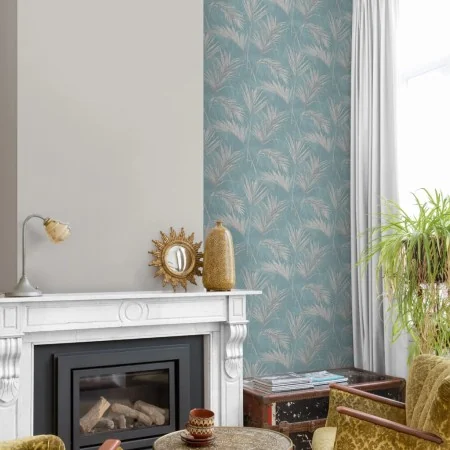 DUTCH WALLCOVERINGS Papel de pared Palm Springs azul y gris by , Painted paper - Ref: Foro24-437385, Price: 29,96 €, Discount: %