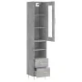 Aparador de madera contrachapada gris hormigón 34,5x34x180 cm by , Sideboards - Ref: Foro24-3199293, Price: 107,57 €, Discoun...
