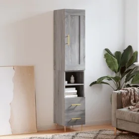 Aparador alto madera contrachapada gris Sonoma 34,5x34x180 cm by , Sideboards - Ref: Foro24-3200255, Price: 106,72 €, Discoun...