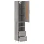 Aparador alto madera contrachapada gris Sonoma 34,5x34x180 cm de , Aparadores - Ref: Foro24-3200255, Precio: 106,71 €, Descue...