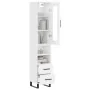Aparador alto madera contrachapada blanco brillo 34,5x34x180 cm de , Aparadores - Ref: Foro24-3199323, Precio: 124,22 €, Desc...