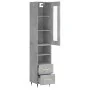 Aparador de madera contrachapada gris hormigón 34,5x34x180 cm de , Aparadores - Ref: Foro24-3199285, Precio: 104,73 €, Descue...