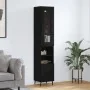 Aparador de madera contrachapada negro 34,5x34x180 cm de , Aparadores - Ref: Foro24-3199314, Precio: 118,20 €, Descuento: %