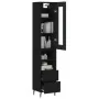 Aparador de madera contrachapada negro 34,5x34x180 cm de , Aparadores - Ref: Foro24-3199314, Precio: 118,20 €, Descuento: %