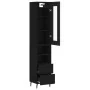 Aparador de madera contrachapada negro 34,5x34x180 cm de , Aparadores - Ref: Foro24-3199314, Precio: 118,20 €, Descuento: %