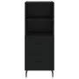 Aparador de madera contrachapada negro 34,5x34x180 cm de , Aparadores - Ref: Foro24-3199314, Precio: 118,20 €, Descuento: %