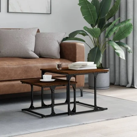 Mesa de centro apilable 2 pzas madera ingeniería roble marrón by , Coffee table - Ref: Foro24-833372, Price: 32,74 €, Discoun...