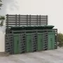Cobertizo cuádruple para cubos de basura madera de pino gris by , Waste container supports - Ref: Foro24-3157699, Price: 550,...
