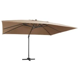 Sombrilla voladiza jardín luces LED poste aluminio taupe 4x3 m von , Sonnenschirme - Ref: Foro24-47007, Preis: 357,01 €, Raba...