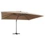 Sombrilla voladiza jardín luces LED poste aluminio taupe 4x3 m de , Sombrillas - Ref: Foro24-47007, Precio: 335,00 €, Descuen...