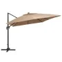 Sombrilla voladiza jardín luces LED poste aluminio taupe 4x3 m de , Sombrillas - Ref: Foro24-47007, Precio: 335,00 €, Descuen...