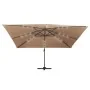 Sombrilla voladiza jardín luces LED poste aluminio taupe 4x3 m de , Sombrillas - Ref: Foro24-47007, Precio: 335,00 €, Descuen...