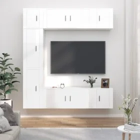 Set de muebles de TV 7 pzas madera contrachapada blanco brillo de , Muebles TV - Ref: Foro24-3188648, Precio: 371,11 €, Descu...
