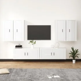 Set de muebles de TV 6 pzas madera contrachapada blanco brillo de , Muebles TV - Ref: Foro24-3188712, Precio: 393,71 €, Descu...