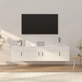 Set de muebles de TV 3 pzas madera contrachapada blanco brillo de , Muebles TV - Ref: Foro24-3188400, Precio: 106,54 €, Descu...