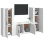 Set de muebles de TV 3 pzas madera contrachapada blanco brillo de , Muebles TV - Ref: Foro24-3188752, Precio: 166,38 €, Descu...