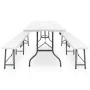 Mesa de jardín plegable con 2 bancos acero y HDPE blanco 180 cm de , Conjuntos de jardín - Ref: Foro24-48833, Precio: 175,64 ...