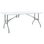Mesa de jardín plegable con 2 bancos acero y HDPE blanco 180 cm de , Conjuntos de jardín - Ref: Foro24-48833, Precio: 175,64 ...