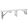 Mesa de jardín plegable con 2 bancos acero y HDPE blanco 180 cm de , Conjuntos de jardín - Ref: Foro24-48833, Precio: 175,64 ...