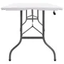 Mesa de jardín plegable con 2 bancos acero y HDPE blanco 180 cm de , Conjuntos de jardín - Ref: Foro24-48833, Precio: 175,64 ...