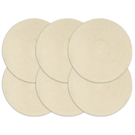 Manteles individuales redondos 6 uds algodón natural liso 38 cm von , Tischsets - Ref: Foro24-133843, Preis: 31,47 €, Rabatt: %