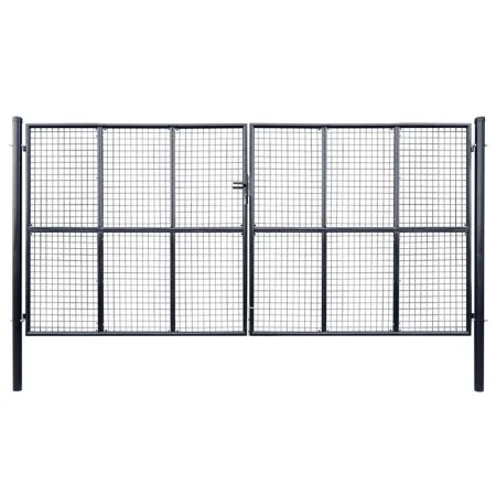 Puerta de malla de jardín acero galvanizado 400x200 cm gris von , Gartentore - Ref: Foro24-143379, Preis: 707,45 €, Rabatt: %