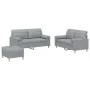 Juego de sofás con cojines 3 piezas tela gris claro by , Sofas - Ref: Foro24-3201298, Price: 467,21 €, Discount: %