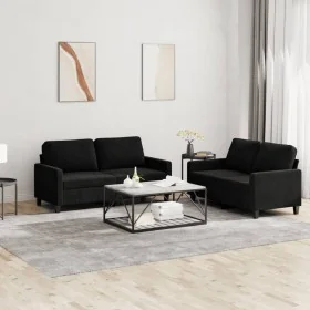Juego de sofás con cojines 2 piezas terciopelo negro by , Sofas - Ref: Foro24-3201501, Price: 442,98 €, Discount: %
