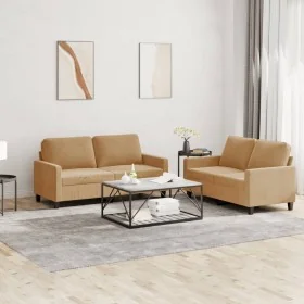 Juego de sofás con cojines 2 piezas terciopelo marrón von , Sofas - Ref: Foro24-3201503, Preis: 379,43 €, Rabatt: %