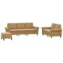 Juego de sofás con cojines 3 piezas terciopelo marrón by , Sofas - Ref: Foro24-3202267, Price: 587,84 €, Discount: %