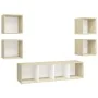 Muebles de salón 5 pzas madera ingeniería blanco y roble Sonoma von , TV-Möbel - Ref: Foro24-3079624, Preis: 156,04 €, Rabatt: %