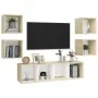Muebles de salón 5 pzas madera ingeniería blanco y roble Sonoma von , TV-Möbel - Ref: Foro24-3079624, Preis: 156,04 €, Rabatt: %