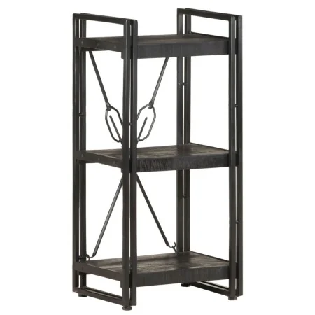 Estantería de 3 niveles madera maciza de mango negro 40x30x80cm by , Bookcases and shelves - Ref: Foro24-320625, Price: 103,6...