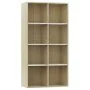 Estantería/Aparador contrachapada blanco y roble 66x30x130 cm de , Librerías y estanterías - Ref: Foro24-800158, Precio: 66,8...