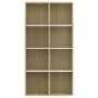 Estantería/Aparador contrachapada blanco y roble 66x30x130 cm de , Librerías y estanterías - Ref: Foro24-800158, Precio: 66,8...