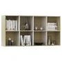 Estantería/Aparador contrachapada blanco y roble 66x30x130 cm de , Librerías y estanterías - Ref: Foro24-800158, Precio: 66,8...